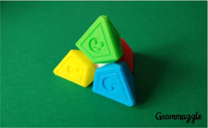 TetraAide: pirámide de cuatro colores (verde, amarillo, rojo y azul) para gestionar el trabajo en grupo en el aula